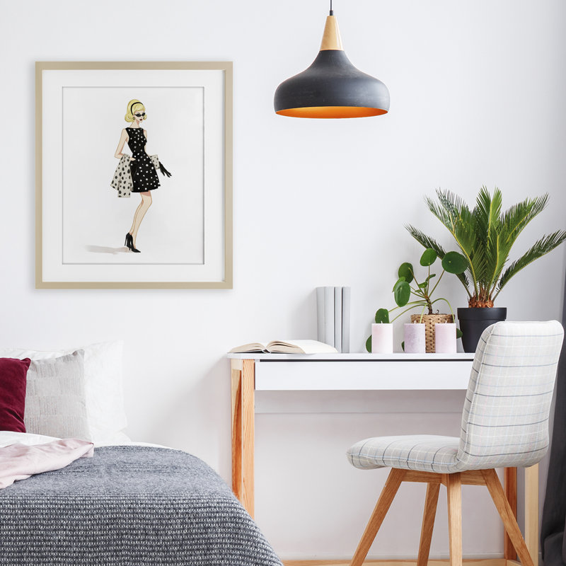 Mercer41 Feminine Retro Fashion Framed Print Under Glass, design